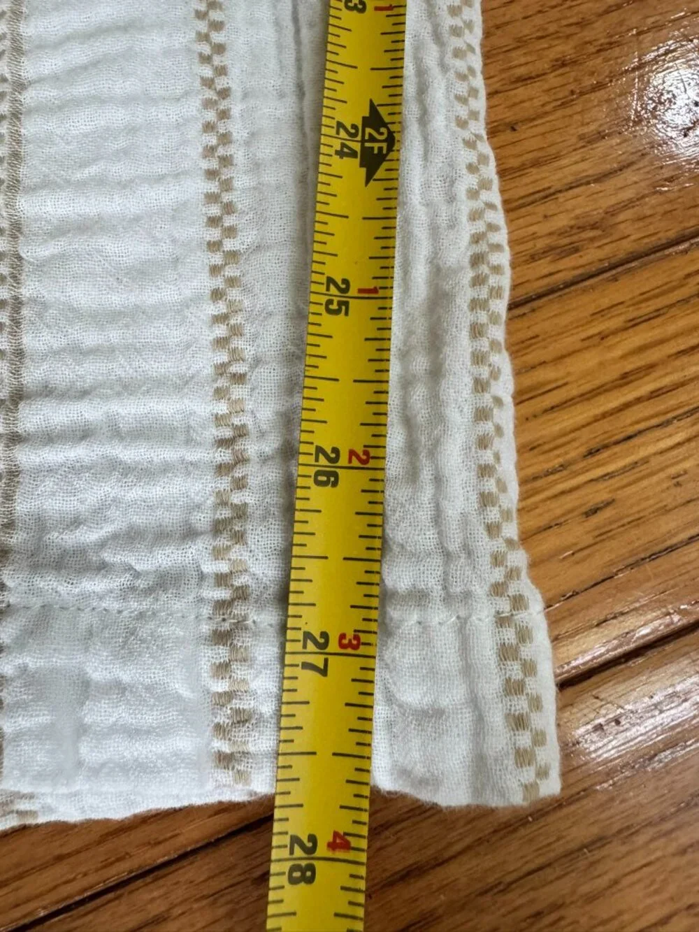 Coastal Comfort Gauze Pants XL | Cotton Beach White & Tan Stripe - Picture 7 of 9